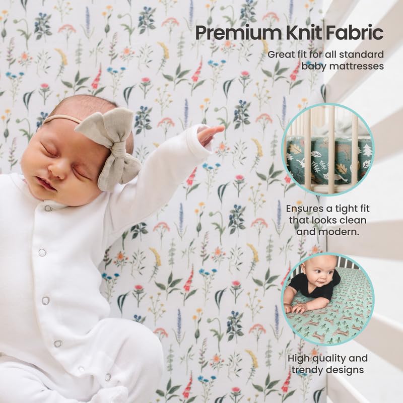 Copper Pearl Premium Knit Baby Crib Sheets for Standard Mattresses, Breathable and Soft, Camel - color: Camel