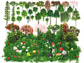 72 Pcs Miniature Garden Accessories Mini Moss Garden Animals Rabbit Owl Miniature Figurines Fake Diorama Trees Natural Outdoor Sheet for DIY Fairy Craft Decor