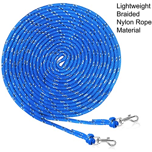 Reflective Cat Long Leash 15 FT, Outdoor Backyard Cat Tie Out Lead, Blue | Backyard Play, Reflective Nylon Rope, Dual 360° Swivel Hooks, Lightweight Cat Tie Out,Blue S, Small Pets - color: Blue, size: 15 FT