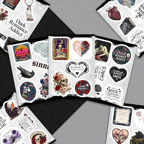 100Pcs Dark Romance Stickers for Water Bottle - Dark Book Stickers, Booktok Decals - Gifts for Book Lovers - color: Dark Romance Stickers
