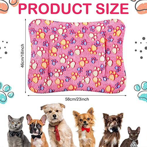 4 Pack Ultra Soft Dog Cat Bed Mat Small Animal Guinea Pig Bed with Cute Print Reversible Fleece Dog Crate Kennel Pad Cozy Washable Thickened Hamster Pet Beds Mat(23 x 18 Inches,Vivid Color) - color: Vivid Color, size: 23 x 18 Inches