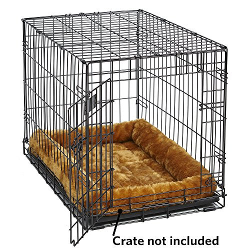 MidWest Homes for Pets QuietTime Dog Bed - Cinnamon Faux Fur Bolster, Ultra-Soft and Machine Washable, Fits 30-Inch Crates and Carriers, for Medium Breed Dogs - color: Cinnamon, size: 30 Inch