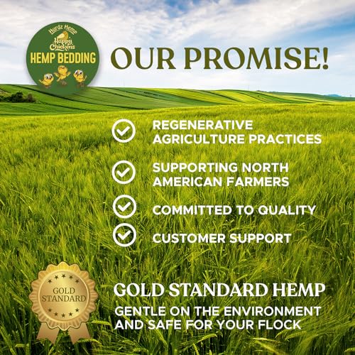 Hemp Bedding for Chickens - Made from 100% Natural Hemp - Superior Absorption & Odor Control- Eco-Friendly Hemp Bedding for Chickens - Easy Maintenance Hemp Bedding for Small Animals - size: 33 lbs.