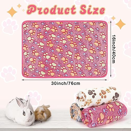 YUEPET 3 Pack Waterproof Guinea Pig Blankets, Fleece Cage Liners, SM | Fleece Bedding for Guinea Pigs, Waterproof Backing, Machine Washable, Soft Fleece Surface, 30 x 16 in - color: White+pink+coffee, size: SM-30"×16"