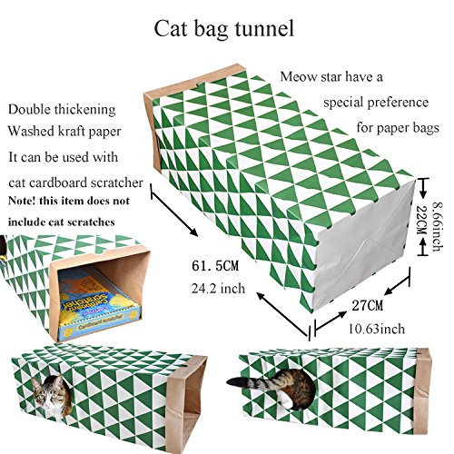 Cat Paper Bag Tunnel Toy Collapsible Tunnel for Rabbits, Kittens, Ferrets, Pet Paper House