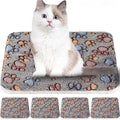 4 Pack Ultra Soft Dog Cat Bed Mat Small Animal Guinea Pig Bed with Cute Print Reversible Fleece Dog Crate Kennel Pad Cozy Washable Thickened Hamster Pet Beds Mat(13 x 19 Inches,Gray) - color: Gray, size: 13 x 19 Inches