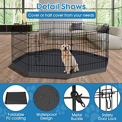 Peekaboo 24-Inch Dog Playpen, 8-Panel Rustproof Pet Fence with Bottom Pad | Foldable 24 Inch Metal Dog Playpen with Bottom Pad for Indoor Outdoor Small Pets - style: Playpen + bottom pad