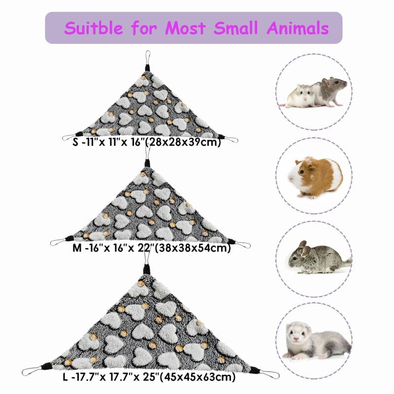 Guinea Pig & Rat Hammocks, Perfect for Pet Critter Cages, 2 Pack | Come with Hooks | Ideal Hanging Hammocks for All Small Animals: Chinchillas, Squirrels, Hamsters. L, Coffee+Purple - color: HTCoffee+Purple, size: Large