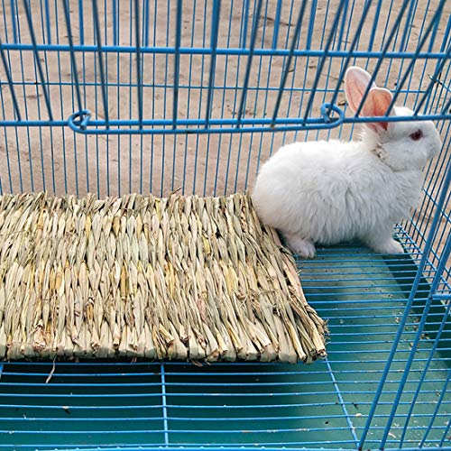 PINVNBY Hay Mats for Rabbits,12 Pack Natural Rabbit Grass Mat,Small Animal Woven Bed Resting Sleeping,Chewing,Nesting and Toys Cage Grass Matts for Bunny Guinea Pig Hamster Hedgehog Squirrel - size: 【12 PCS】