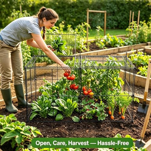 Crop Cage, 45"×23"×24" Garden Cage to Keep Animals Out, Chicken Wire Cloche, Heavy-Duty Plant Protector for Raised Garden Bed, Protect Vegetables from Rabbits Squirrels