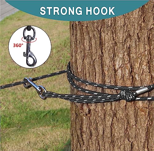 Reflective Cat Leash -50FT Cat Cable Out Escape Proof Walking Leads Yard Long Durable Safe Leash Traning Play Outdoor for Puppies/Kittens/Small Animals(Black) - color: Black, size: 50FT