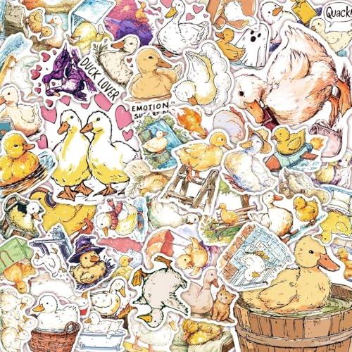 100 PCS Duck Stickers Pack – Waterproof Duck Decals for Water Bottles, Laptops, Phones, Notebook, Cars – Cool Vibrant Graphics for Duck Enthusiast - color: Duck