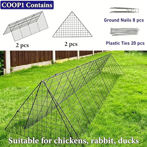 Heavy Duty Chicken Run Tunnel for Yard & Outside, Foldable & Expandable Chicken Tunnel, Portable Predator-Proof Poultry Playpen for Chickens, Rabbits & Ducks - size: Coop 1