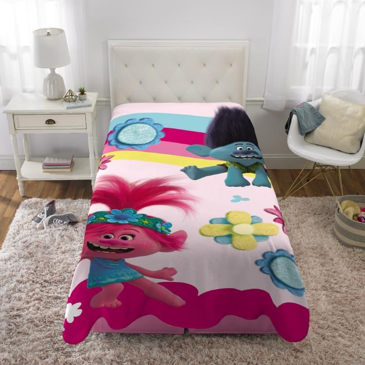 DreamWorks Trolls 2 Kids Bedding Super Soft Plush Micro Raschel Blanket, 62 in x 90 in, (Officially Licensed Product) By Franco - color: Trolls 2, size: 62 in x 90 in