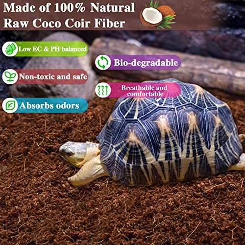 ZeeDix 2 Pack Coconut Fiber Substrate, Premium Coco Coir Reptile Substrate | 100% Coconut Husk Terrarium Bedding for Reptiles, Tortoise, Bearded Dragon, Gecko, Snake, Hermit Crabs, Frogs, Tarantula - color: 2pcs