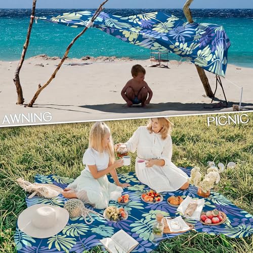 BYDOLL Beach Blanket Waterproof Sandproof,78''X81''/78''X110'' Large Sand Free Oversized Lightweight Sand Resistant Blanket, Picnic Mat for Beach Travel Camping Hiking Essentials - color: Leaves, size: 78''X81"