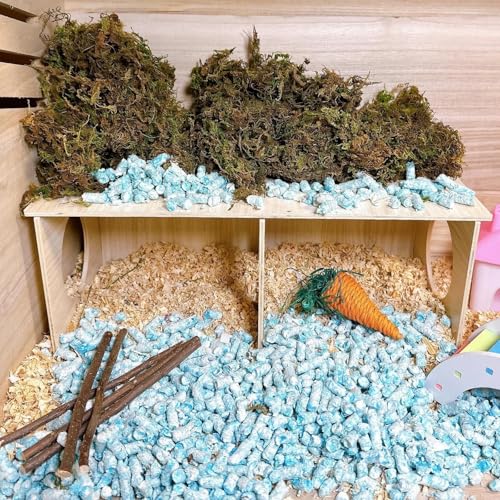Hamiledyi Wooden Hamster Tunnel 2-Chamber Hideout Tunnel Multi Chamber Exploring Toy Platform 11 x 5.3 x 4.3 Cage Accessories for Syrian Hamsters Rat Mice - size: L