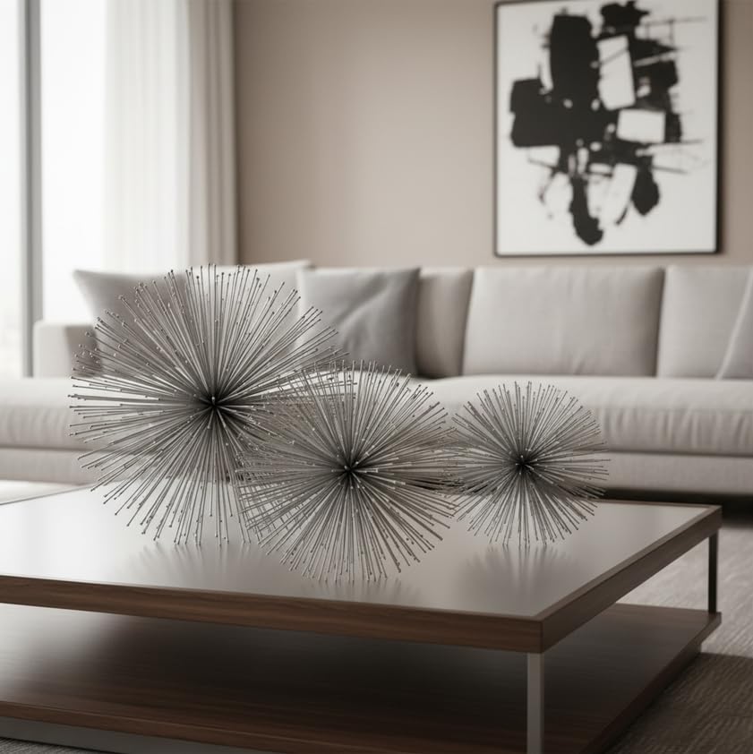 Modern Day Accents5167Pilluelo Urchin Small Silver SpherePilluelo Urchin Small Silver Sphere, Tabletop, Centerpiece, Filler, Round, Spikey, Spikes, Urchin, Sea, Iron, 6" x 6" x 6"SmallSilver - color: Silver, size: Small