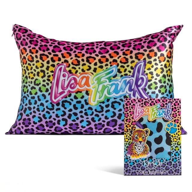 Lisa Frank x Kitsch Satin Pillowcase, Size 19x26 - Rainbow Leopard | Softer Than Silk Pillow Cases, Smooth Cooling Satin Pillow Case for Hair and Skin, Wrinkle-Free, Machine Washable - color: Rainbow Leopard, size: Standard/Queen (1 Pack)