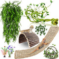 RUNANIA Bearded Dragon Tank Accessories, 10 PCS Reptile Hammock Plants Bridge Jungle Climber Vines for Snakes Bearded Dragon Chameleon Gecko Lizard - size: Medium