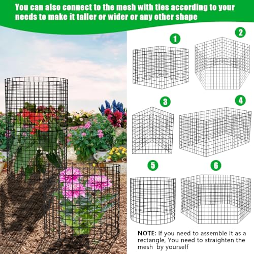 10 Pack Plant Protectors from Animals, 13x12 Plant Cages for Outdoor Plants | Wire Plant Protector, Thick Metal, Non-deformable, Free-Cut, Cap-less Design, Plant Protection Cage to Keep Animals Out - size: 10 PACK-13x12inch