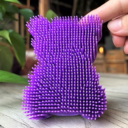 Premium Sensory Brush for Kids or Autism,Soft Silicone Body Scrubber,2 in 1 Sensory Room Occupational Therapy Sensory Brushes,Silicone Loofah,Pet Shower Brush Bath Brush Shampoo Brush(Bear-Purple) - color: Bear-purple