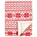 Hudson Baby Unisex Baby Plush Mink and Sherpa Blanket, Red Fair Isle, One Size - color: Red Fair Isle, size: One Size