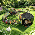 CypherX Outdoor Rainbow Cat Enclosure, 5 in 1 Portable Cat Tents for Outside Cage Free Outside Pet Enclosure Cat Tunnel Outdoor Playground for Indoor Cats and Small Animals - size: 5 in1 Loop(11.8"W)
