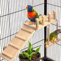 Wooden Bird Habitat Platform with Swing and Ladder - Sturdy Long Tailed Parrot cage Accessory, Suitable for Exercising and Entertaining Bird Games Gym - Perfect for Parrots, Canaries, Sparrows - size: 1