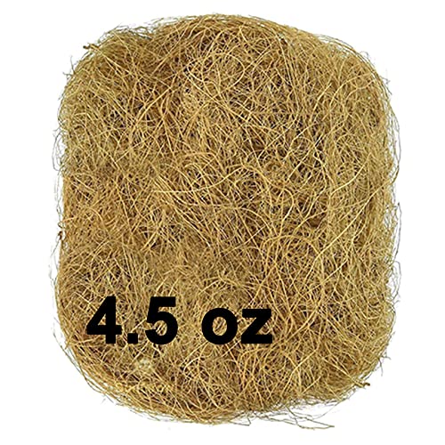 Coconut Fiber, 4.5oz. Comfortable Bedding | for Small Birds and Animals, Nest Material for Nest Building, Hideouts, Plants and Upholstery