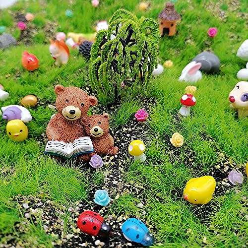 JKanruh 101 Pieces Miniature Animals,Fairy Garden Accessories,Miniature Toy Animals Ornament Kits Set for DIY,Fairy Garden House,DIY Terrarium,Flower Pots Ornaments,Craft Decor …