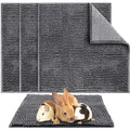 4 Pcs Guinea Pig Cage Liner 12 x 12 Inch Washable Chenille Pee Pads Pet Dog Cat Bedding Training Mat Reusable for Small Animals Puppy Bunny Hamster Chinchilla - color: Dark Gray, size: 12 x 12 Inch, style: Low Pile Chenille