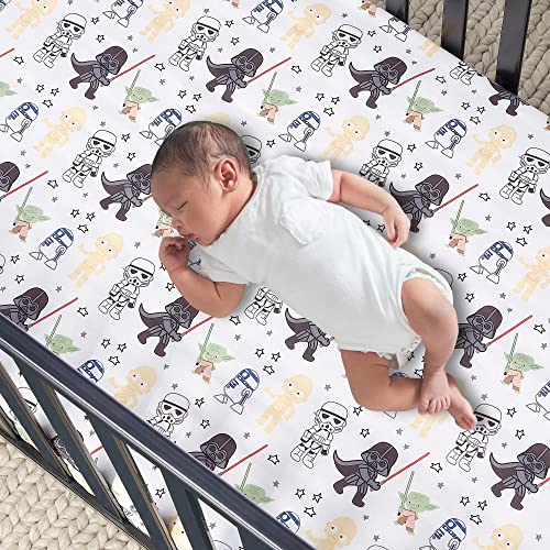 Lambs & Ivy Star Wars Classic 3-Piece Baby Crib Bedding Set - Yoda/Vader | Includes Quilt, Fitted Sheet & Crib Skirt, Features Yoda, Darth Vader, C-3PO, R2-D2 & Storm Trooper - color: Yoda/Darth Vader