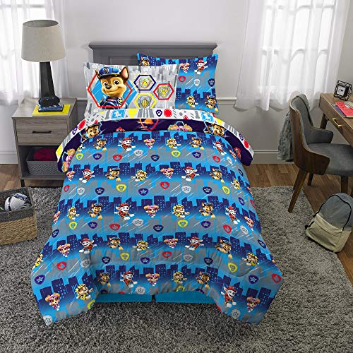 Franco Kids Bedding Super Soft Comforter and Sheet Set with Sham, 5 Piece Twin Size, Paw Patrol Movie - color: Paw Patrol Movie, size: 5 Piece Twin Size