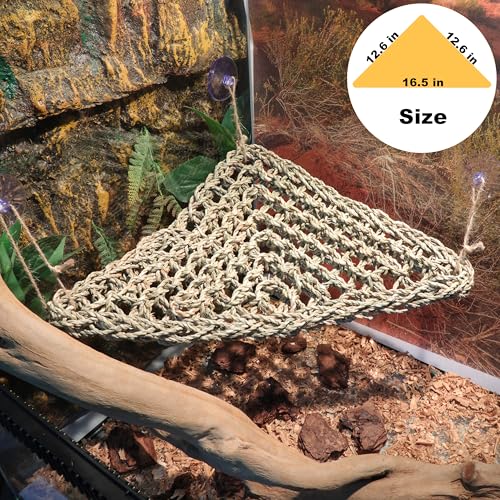 Bearded Dragon Hammock Lizard Tank Accessories Reptile Lounger Amphibian Habitat Décor for Chameleon, Geckos, Snakes, Hermit Crab, Lguana Reptiles, Tortoises - size: 17"T+17"T