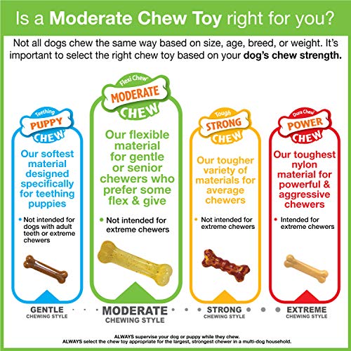 Nylabone Flexi Chew Tiny Gumabone Dog Chew Toys, XX-Small, 2 Count | Peanut butter & bacon flavor, x-small breeds, flexible material, fill with treats, gentle on teeth, for dogs up to 15 lbs