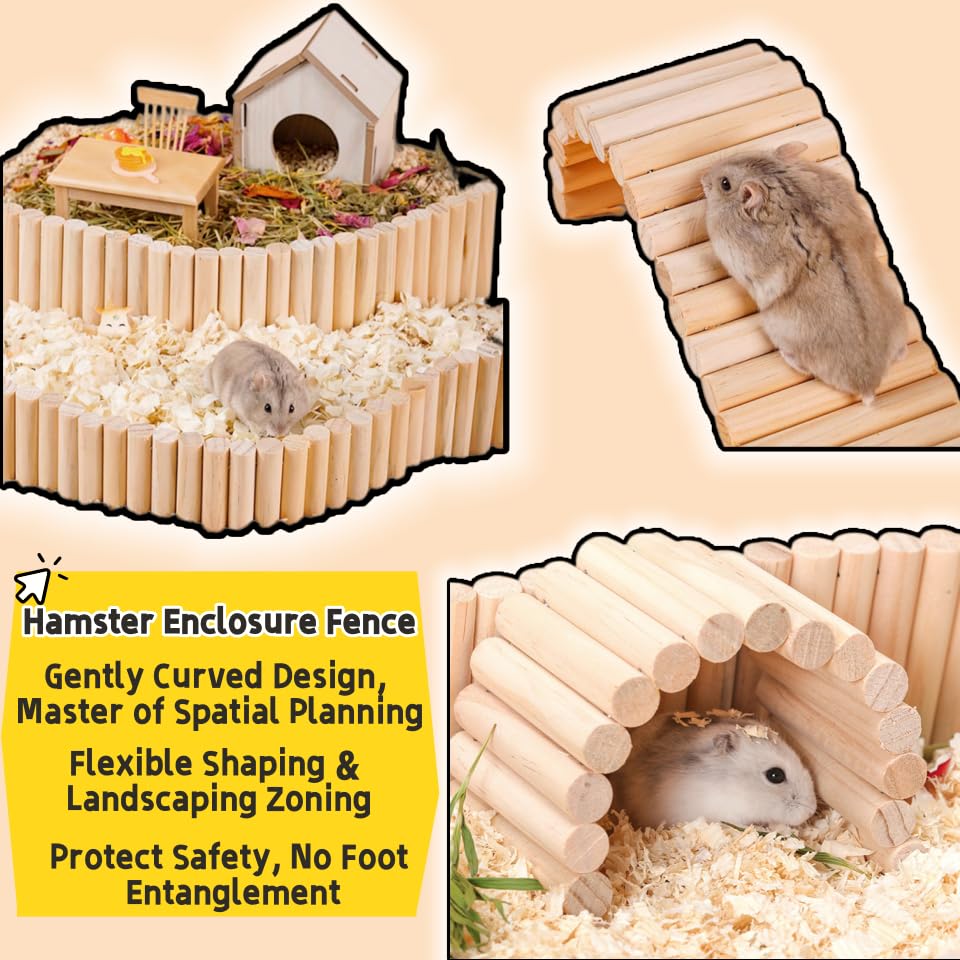 Hamster Wooden Platform Tunnel Ladder Hideout Playhouse Hamster Game Climbing Toy with Cage Accessories for Small Pets Dwarf Syrian Mice Degus Gerbils Squirrel (Lullaby)