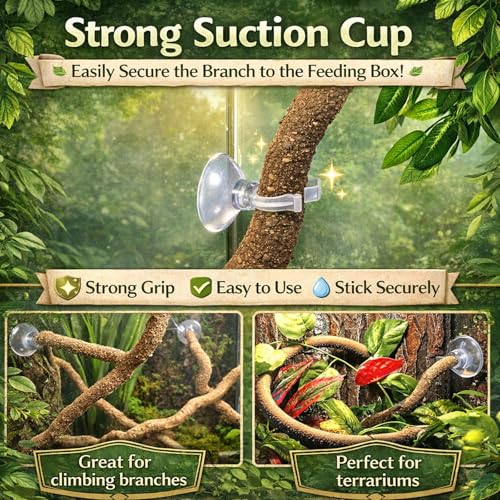 HERCOCCI Reptile Vines, Flexible Jungle Climbing Vines Terrarium Plastic Plants and Leaves Tank Accessories Decor for Gecko Snake Lizard Bearded Dragon Hermit Crab Frog