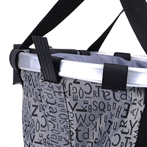 Pet Dog Bike Basket & Carrier Bag- Foldable Detachable Pet Travel Bicycle Basket - Small Animal Dog Cat Rabbit Bike Ride Basket Carrier (Gery) - color: Grey
