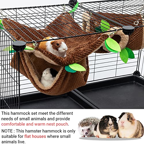 Guinea Pig Hideout, Hammock & Tunnel, Washable Cage Accessories | Warm Soft Fleece Pet House for Guinea Pig, Hamster, Rat, Chinchilla - size: One Size