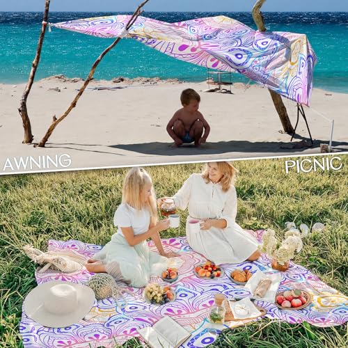 BYDOLL Beach Blanket Waterproof Sandproof,78''X81''/78''X110'' Large Sand Free Oversized Lightweight Sand Resistant Blanket, Picnic Mat for Beach Travel Camping Hiking Essentials - color: Mandala, size: 78''X110"