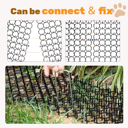 8.5 X 6.5 Inch Scat Mat for Cats with 6 Garden Staples & 6 Ties, 12 Pack Cat Deterrent Mat for Garden Fence & Animal Barrier - size: 12 Pack