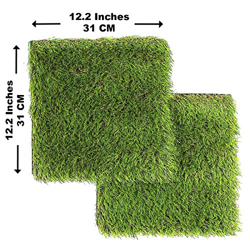 Artificial Grass Square Tiles, 12.2 x 12.2 Inch (2 Pack) - size: 2 Pack