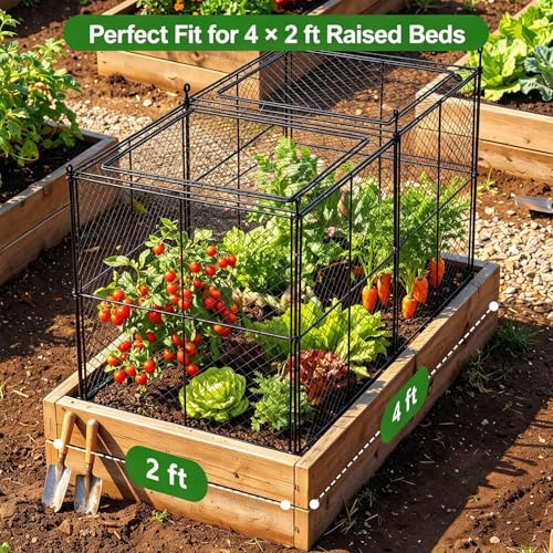 Crop Cage, 45"×23"×24" Garden Cage to Keep Animals Out, Chicken Wire Cloche, Heavy-Duty Plant Protector for Raised Garden Bed, Protect Vegetables from Rabbits Squirrels