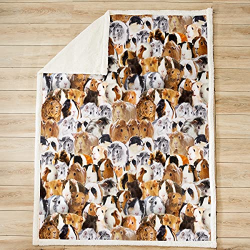 Kids Guinea Pig Fleece Blanket Boys Girls Cute Cavy Animal Sherpa Throw Blanket for Bed Sofa Couch Lovely Funny Pet Plush Blanket Boys Girls Ultra Soft Warm Plush Flannel BlanketQueen 90"x90" - color: Multi 15, size: Queen