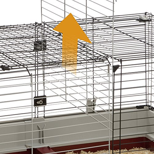 Ferplast Krolik Extra-Large Rabbit Cage w/Wire Extenstion | Rabbit Cage Includes All Accessories & Measures 55.9L x 23.62W x 19.68H & Includes All Accessories | 1-Year Manufacturer's Warranty - style: Rabbit Cage w/ Wire Hutch