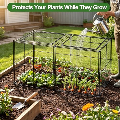 Crop Cage, 45"×23"×24" Garden Cage to Keep Animals Out, Chicken Wire Cloche, Heavy-Duty Plant Protector for Raised Garden Bed, Protect Vegetables from Rabbits Squirrels