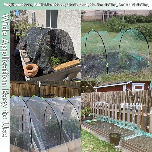Garden Hoops Grow Tunnel, 6 Sets of 7FT Greenhouse Row Cover Hoops, 30pcs | Rust-Proof Fiberglass Frame for Raised Beds, Garden Netting, Small Greenhouse Kit, DIY Plant Support Garden Stakes