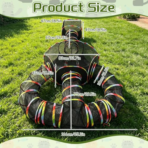 CypherX Outdoor Cat Enclosure,Portable Cat Tent with Tunnel Popup Catio | 4-in-1 modular design: 2 tents,11.8" wide tunnels & carry bag. Durablepop-up setup for small animals, rabbits & cats. - size: 4 in 1 Playhouse(11.8"W)