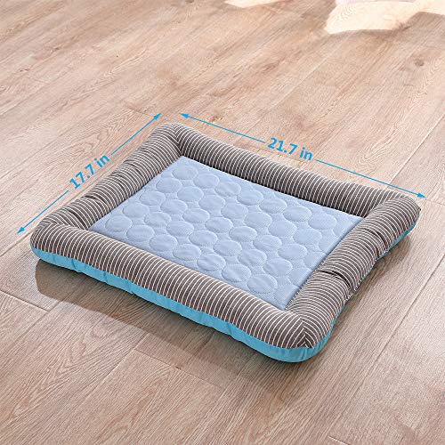 RPGT Cooling Mat for Cats 18"x 22" Pet Cooling Bed for Indoor Cats & Dogs | Washable Cat Cooling Mat Self-Cooling Pet Bed Pad Breathable Material Ideal for Indoor and Outdoor Use - size: Medium